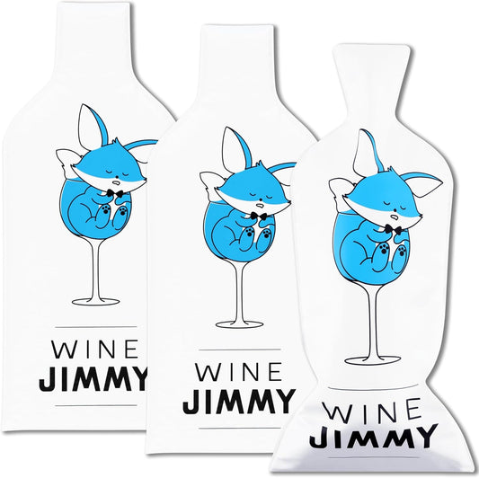 Wine Jimmy | Reusable Wine Travel Protector Sleeves for Glass Bottles | Impact & Leak Resistant | Carrier Bag Luggage | Airplane Cruise Car | Gift Holiday Vacation Party | 3 Pack w/3 Bubble Wraps (Copy)