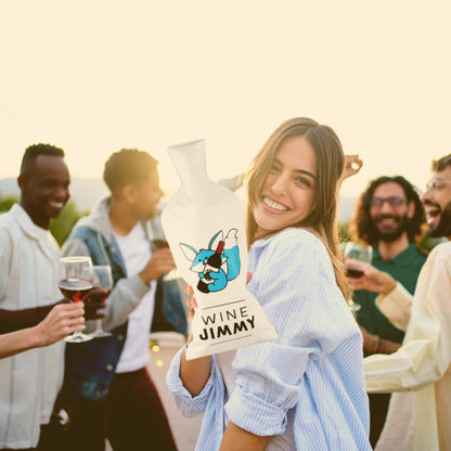 Wine Jimmy | Reusable Wine Travel Protector Sleeves for Glass Bottles | Impact & Leak Resistant | Carrier Bag Luggage | Airplane Cruise Car | Gift Holiday Vacation Party | 3 Pack w/3 Bubble Wraps