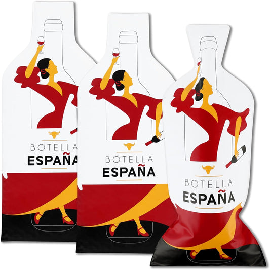 [Bottle Spain] Wine Bottle Protector 3sets (6pcs) for Wine Lovers and Travelers #Spain Flag (Multicolor)