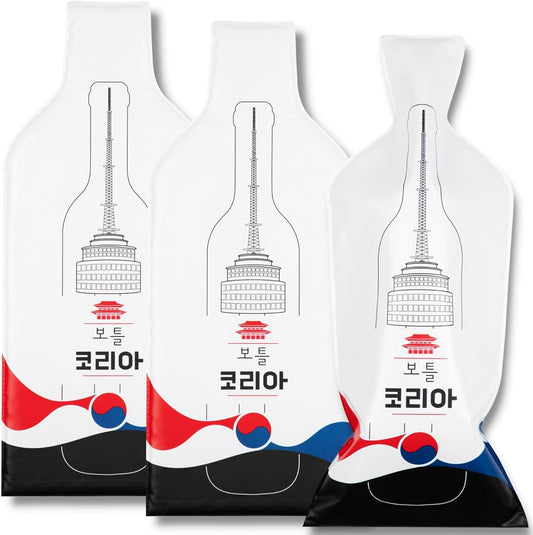 [Bottle Korea] Wine Bottle Protector 3sets (6pcs) for Wine Lovers and Travelers #Korea Flag (Multicolor)