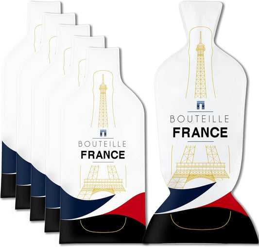 [Bottle France] Wine Bottle Protector 6sets (12pcs) for Wine Lovers and Travelers #France Flag (Multicolor)