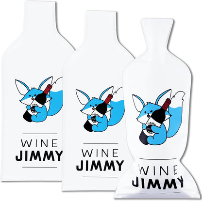 Wine Jimmy | Reusable Wine Travel Protector Sleeves for Glass Bottles | Impact & Leak Resistant | Carrier Bag Luggage | Airplane Cruise Car | Gift Holiday Vacation Party | 3 Pack w/3 Bubble Wraps