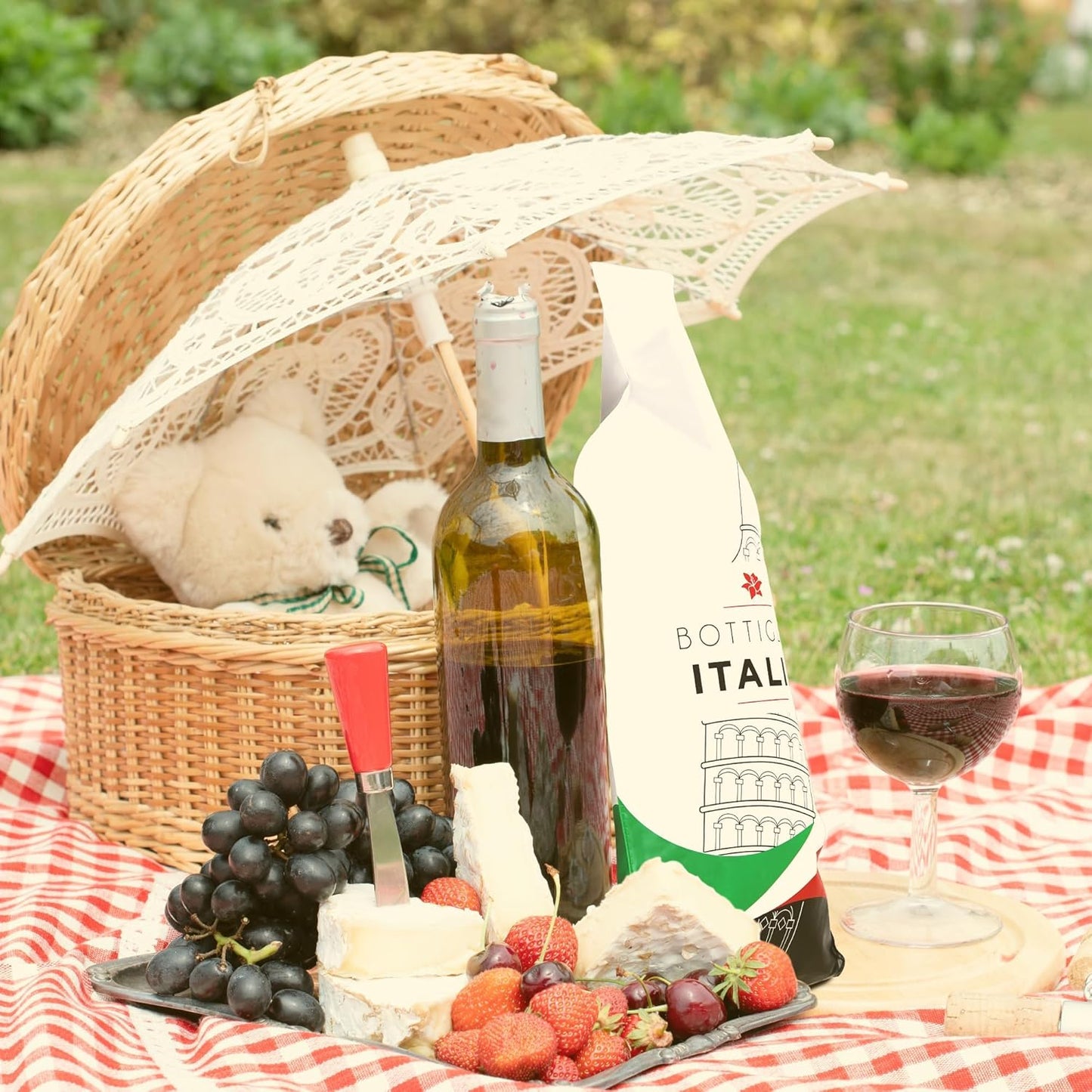 [Bottle Italy] Wine Bottle Protector 3sets (6pcs) for Wine Lovers and Travelers #Italy Flag (Multicolor)