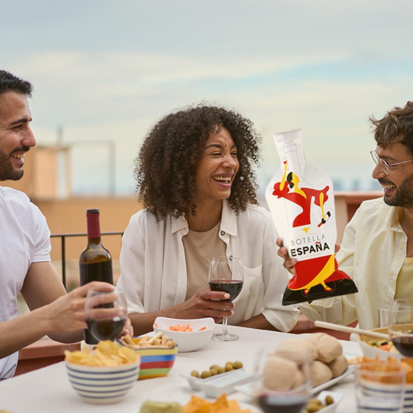 [Bottle Spain] Wine Bottle Protector 3sets (6pcs) for Wine Lovers and Travelers #Spain Flag (Multicolor)