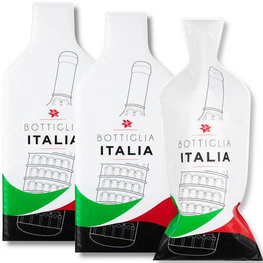 [Bottle Italy] Wine Bottle Protector 3sets (6pcs) for Wine Lovers and Travelers #Italy Flag (Multicolor)