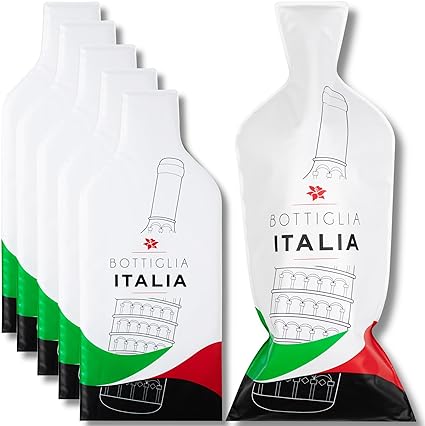 [Bottle Italy] Wine Bottle Protector 6sets (12pcs) for Wine Lovers and Travelers #Italy Flag (Multicolor)