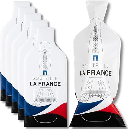 [Bottle France] Wine Bottle Protector 6sets (12pcs) for Wine Lovers and Travelers #France Flag (Multicolor)