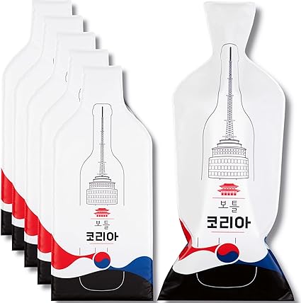 [Bottle Korea] Wine Bottle Protector 6sets (12pcs) for Wine Lovers and Travelers #Korea Flag (Multicolor)